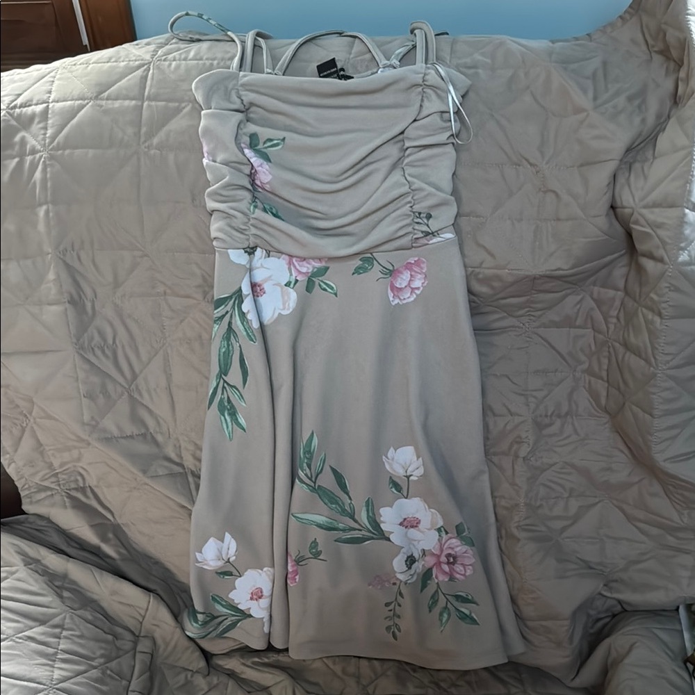Floral Beige Dress